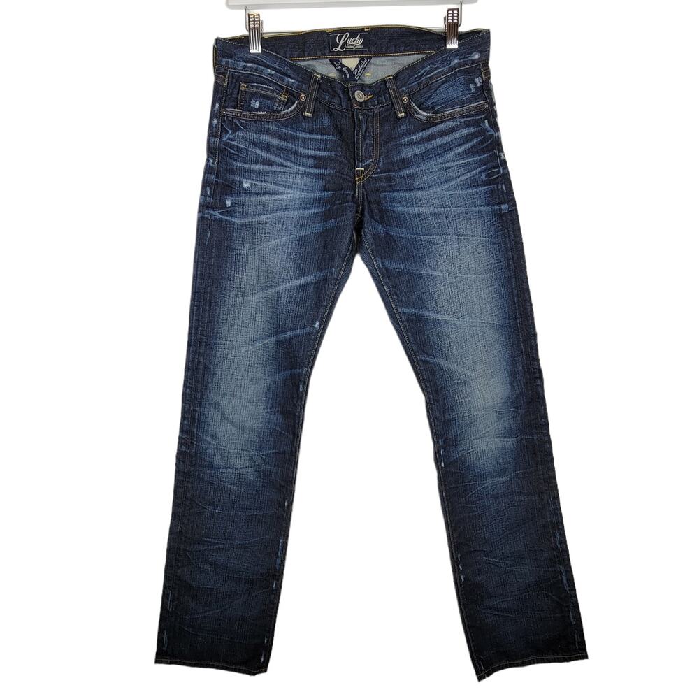Lucky Brand Lowlow Waist Straight Leg Distressed Wash Jeans - Size 2